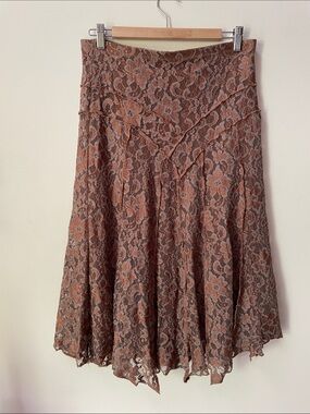 Vintage Lace Handkerchief Asymmetrical Midi Skirt gothic 90s